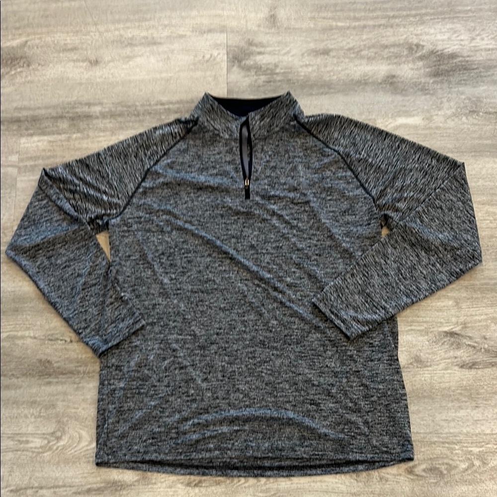 Under Armour Black and Gray Quarter-Zip Pullover